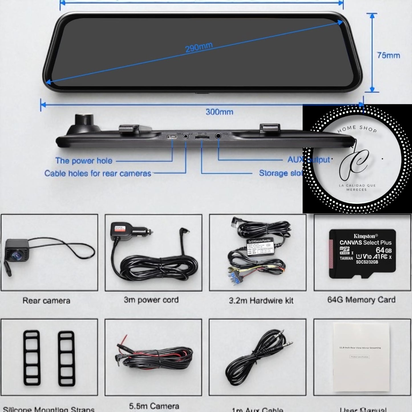 CAMARA PARA CARRO GRABADOR 9.66PG CARPLAY- ANDROID