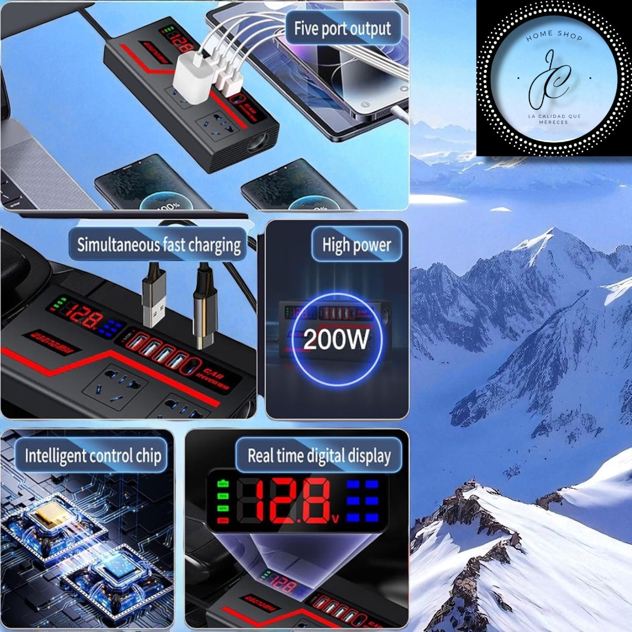 CARGADOR UNIVERSAL PARA VEHÍCULOS INVERTER
