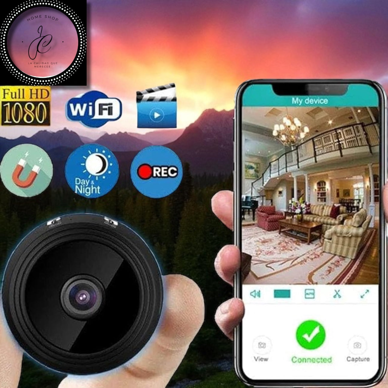 MINI CAMARA A9 1080P INALÁMBRICA WIFI SMART HOME VIGILANCIA