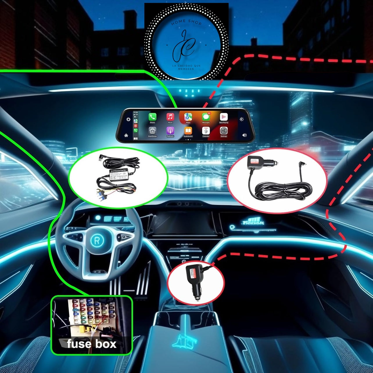 CAMARA PARA CARRO GRABADOR 9.66PG CARPLAY- ANDROID