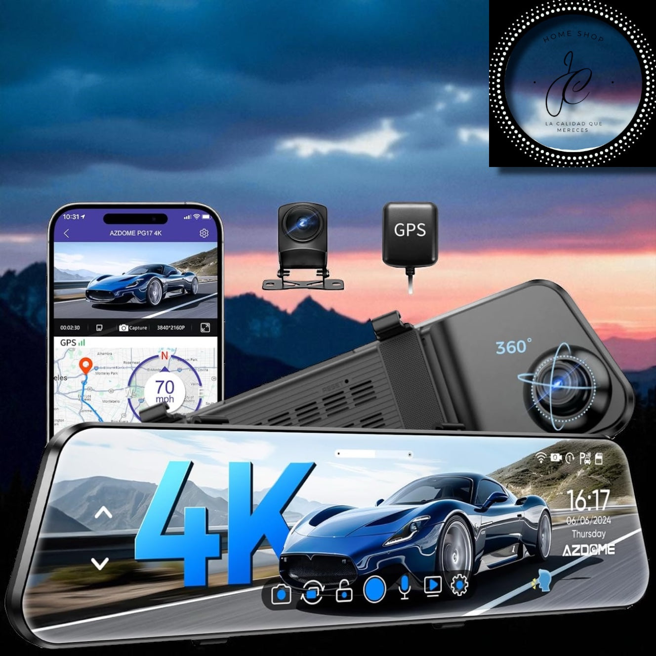 CAMARA PARA CARRO GRABADOR 9.66PG CARPLAY- ANDROID