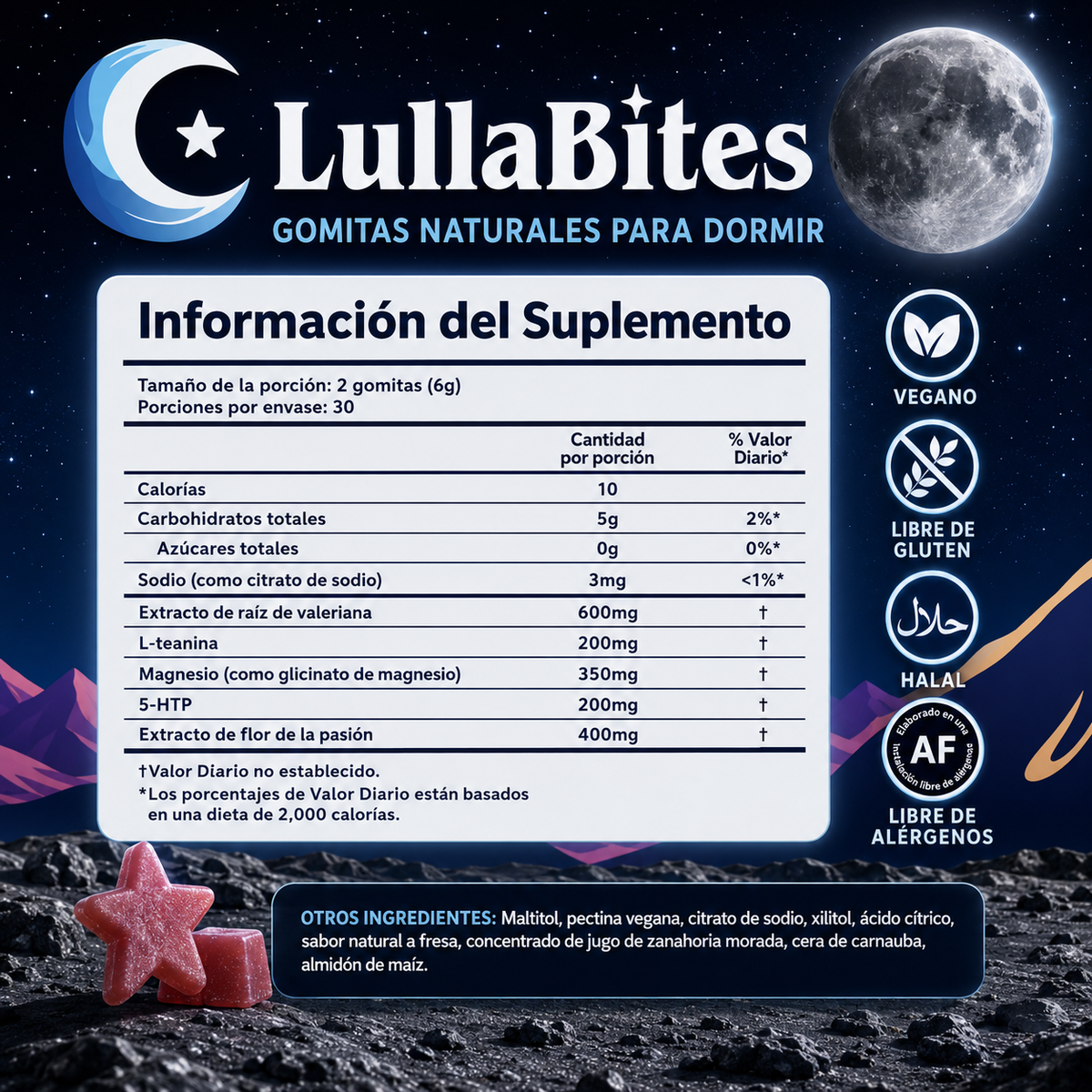 GOMITAS PARA DORMIR (LULLABITES ANTI-INSOMNIO SIN MELATONINA)