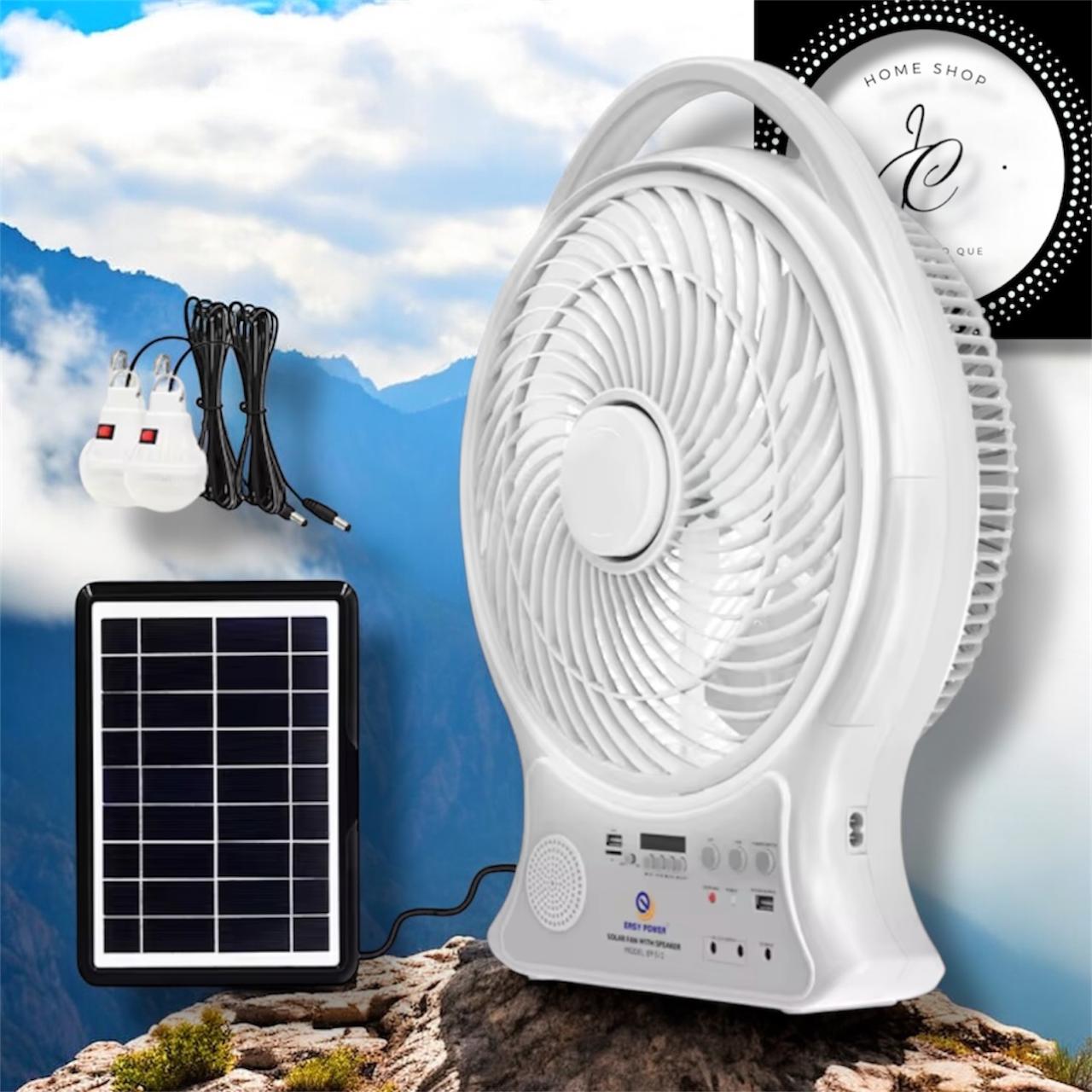 ABANICO RECARGABLE SOLAR CON ALTAVOZ