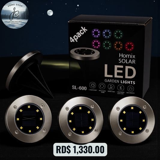 SET DE 4 LUCES LED PARA JARDÍN CON PANEL SOLAR SL-600
