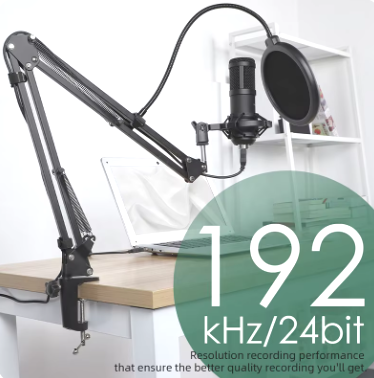 MICROFONO ESTUDIO PROFESIONAL TIPO USB INCLUYE BRAZO Y CONDENSADOR