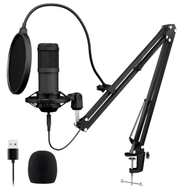 MICROFONO ESTUDIO PROFESIONAL TIPO USB INCLUYE BRAZO Y CONDENSADOR