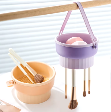 CUBO DE LIMPIEZA DE BROCHAS DE MAQUILLAJE, SOPORTE DE SILICONA 3 EN 1