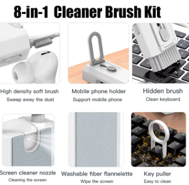 KIT DE LIMPIEZA ELECTRÓNICA 8 EN 1 – LIMPIADOR DE TECLADO, KIT DE LIMPIEZA DE TECLADO, LIMPIADOR DE PORTÁTIL CON CEPILLO