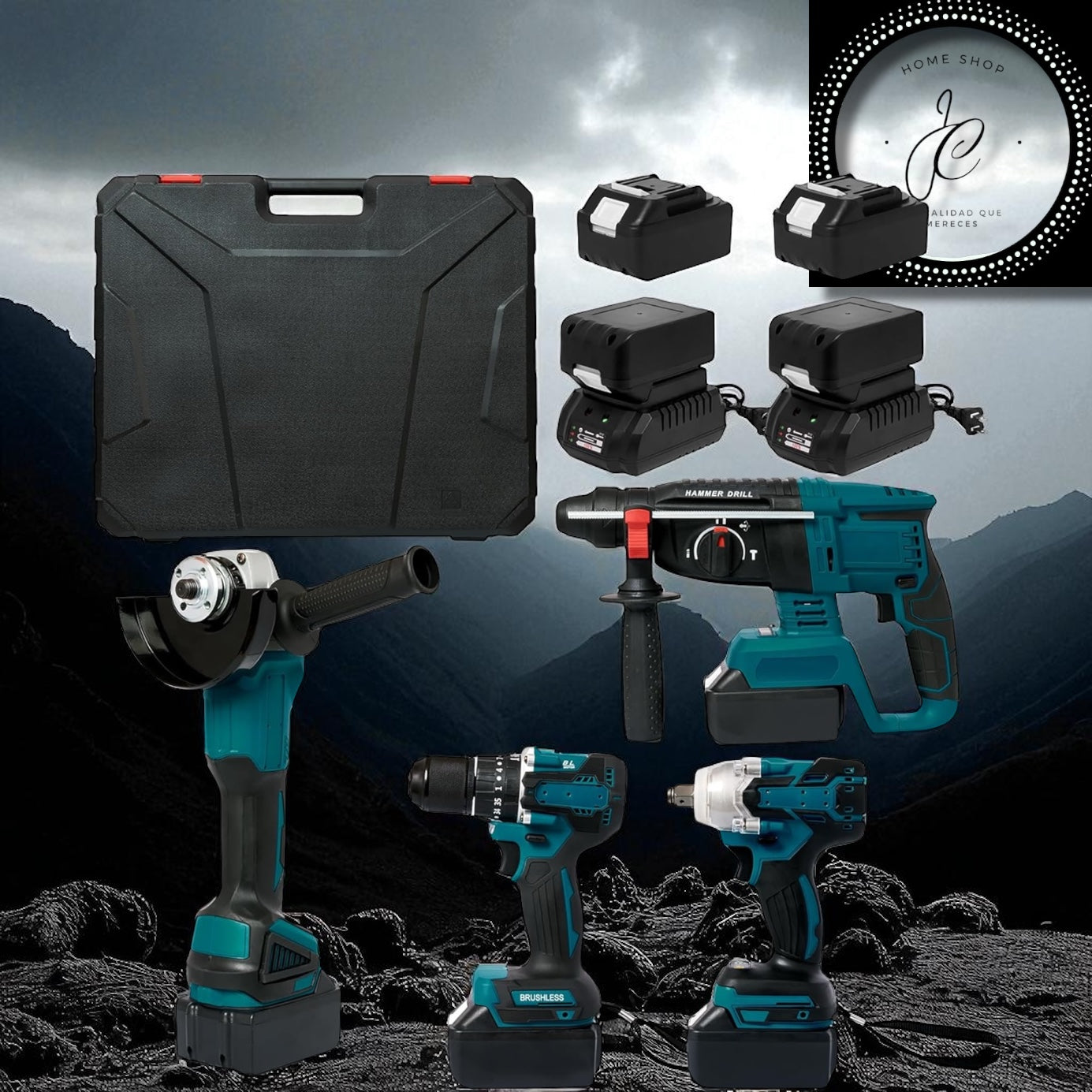 SET TALADRO-PULIDORA - MINITALADRO / 2 BATERIAS HD-0331