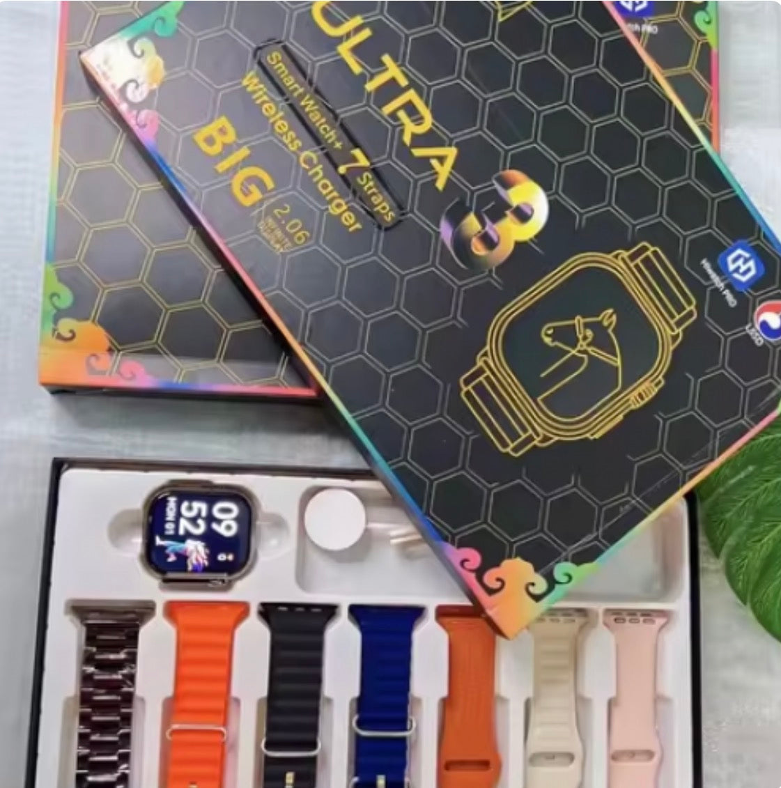 RELOJ SMARTWATCH ULTRA 3 + 7 CORREAS
