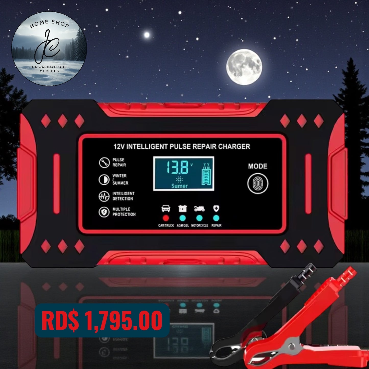 JUMPER CARGADOR DE BATERÍA INTELIGENTE 12 V