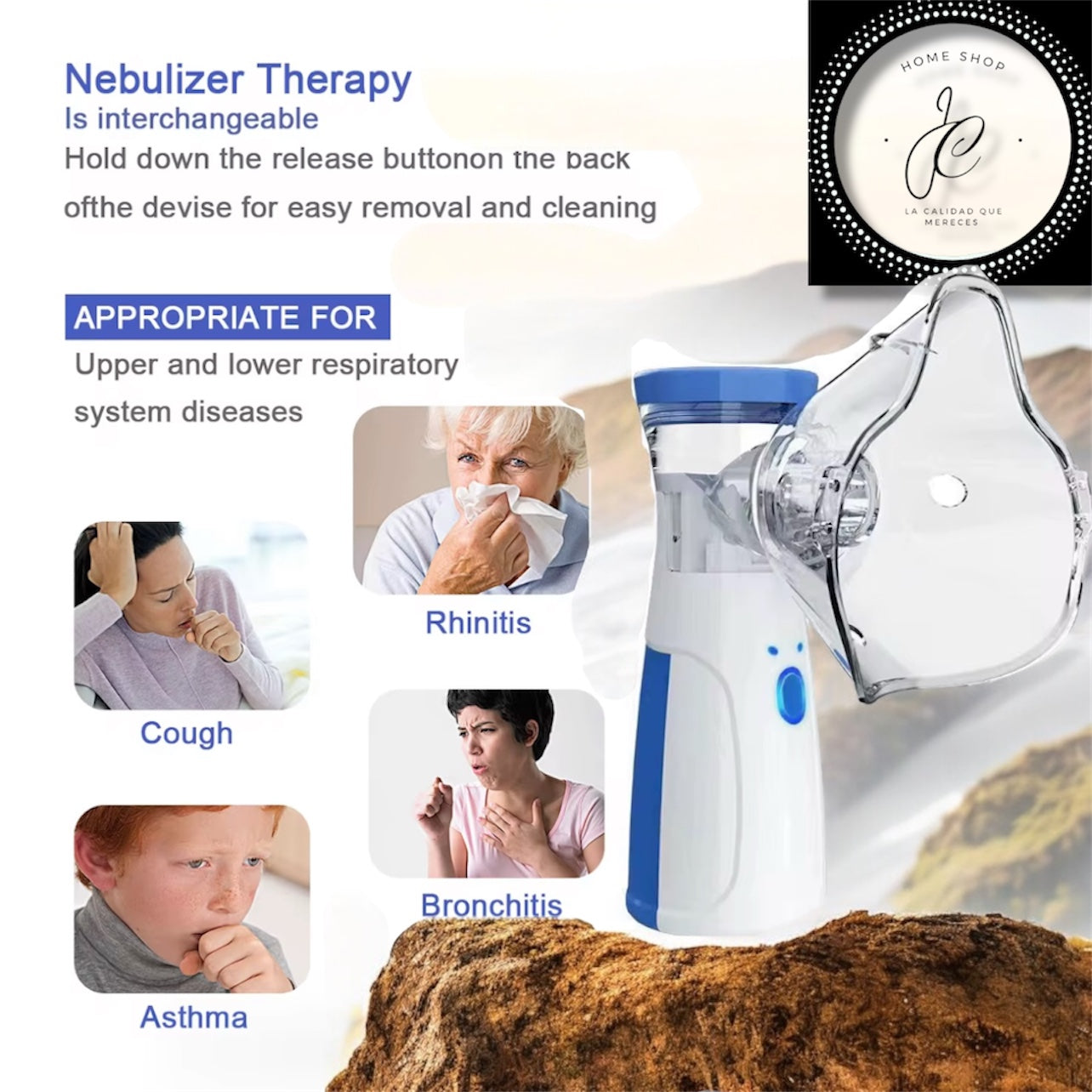 NEBULIZADOR INALÁMBRICO PORTÁTIL MESH JSL-W302