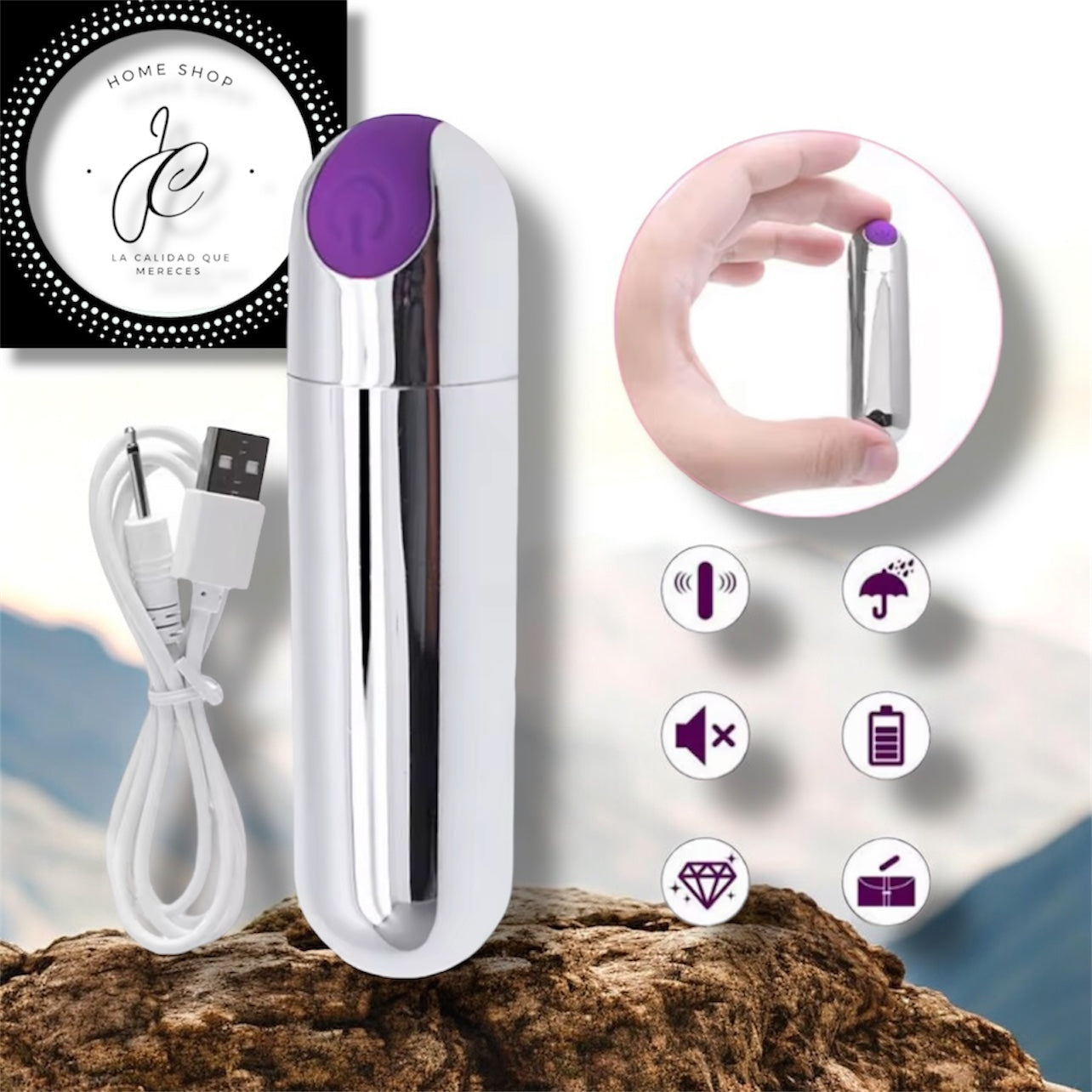 BALITA VIBRADOR RECARGABLE USB 10 FRECUENCIAS DE VIBRACIÓN