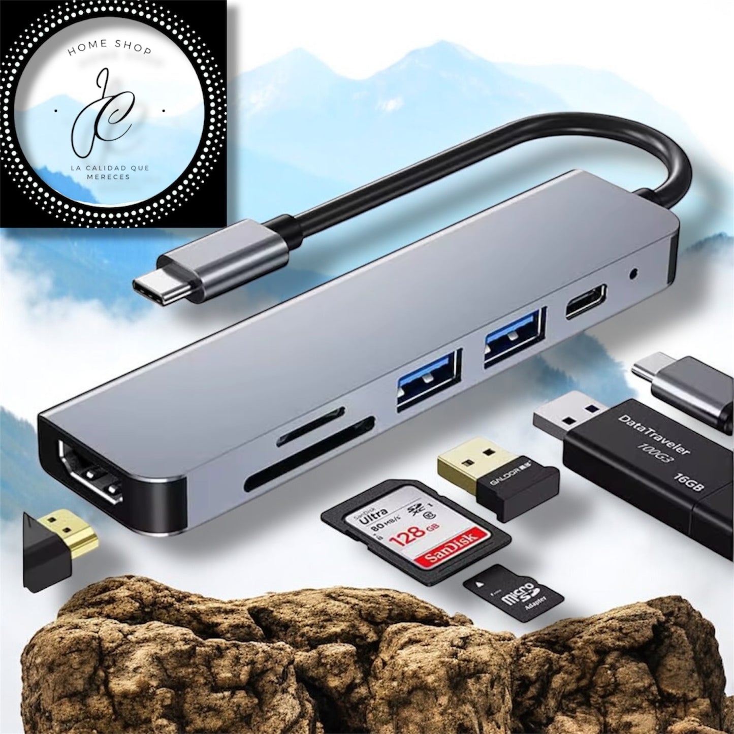 ADAPTADOR 7 EN 1 LAPOP TIPO C