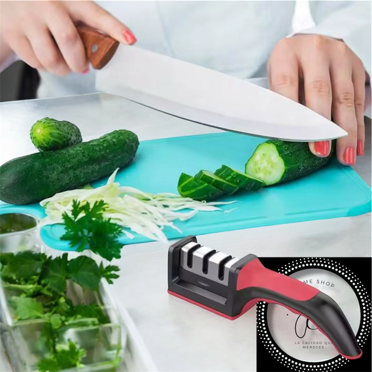 AFILADOR DE CUCHILLO ROJO