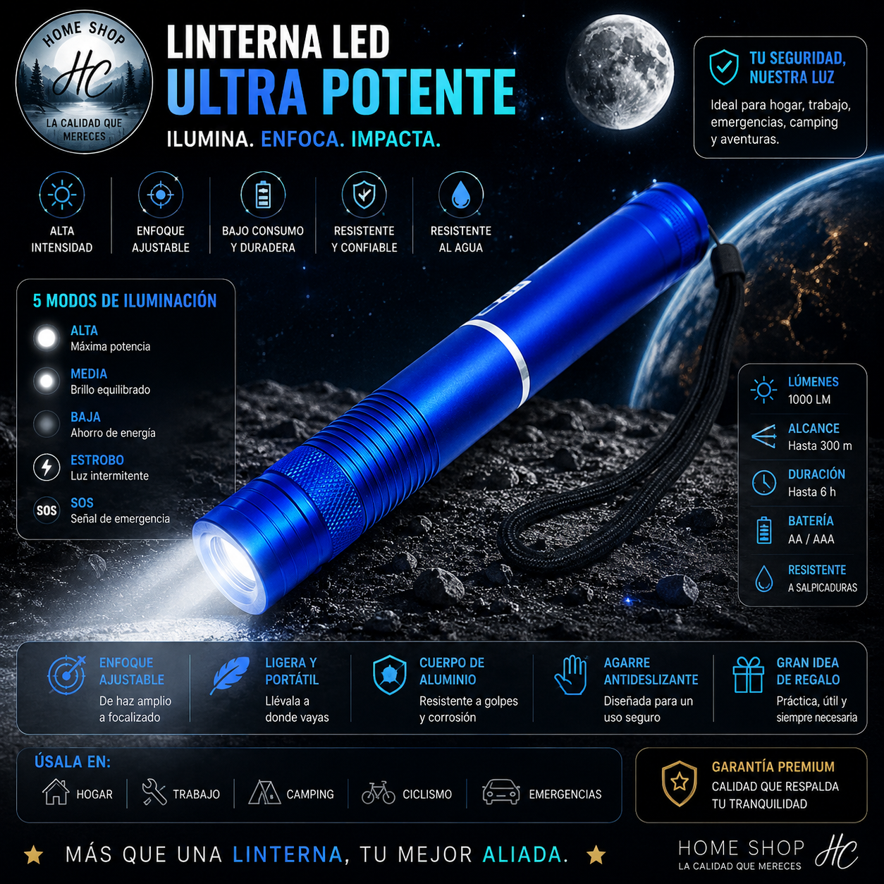 LASER AZUL 5000 MW POTENTE