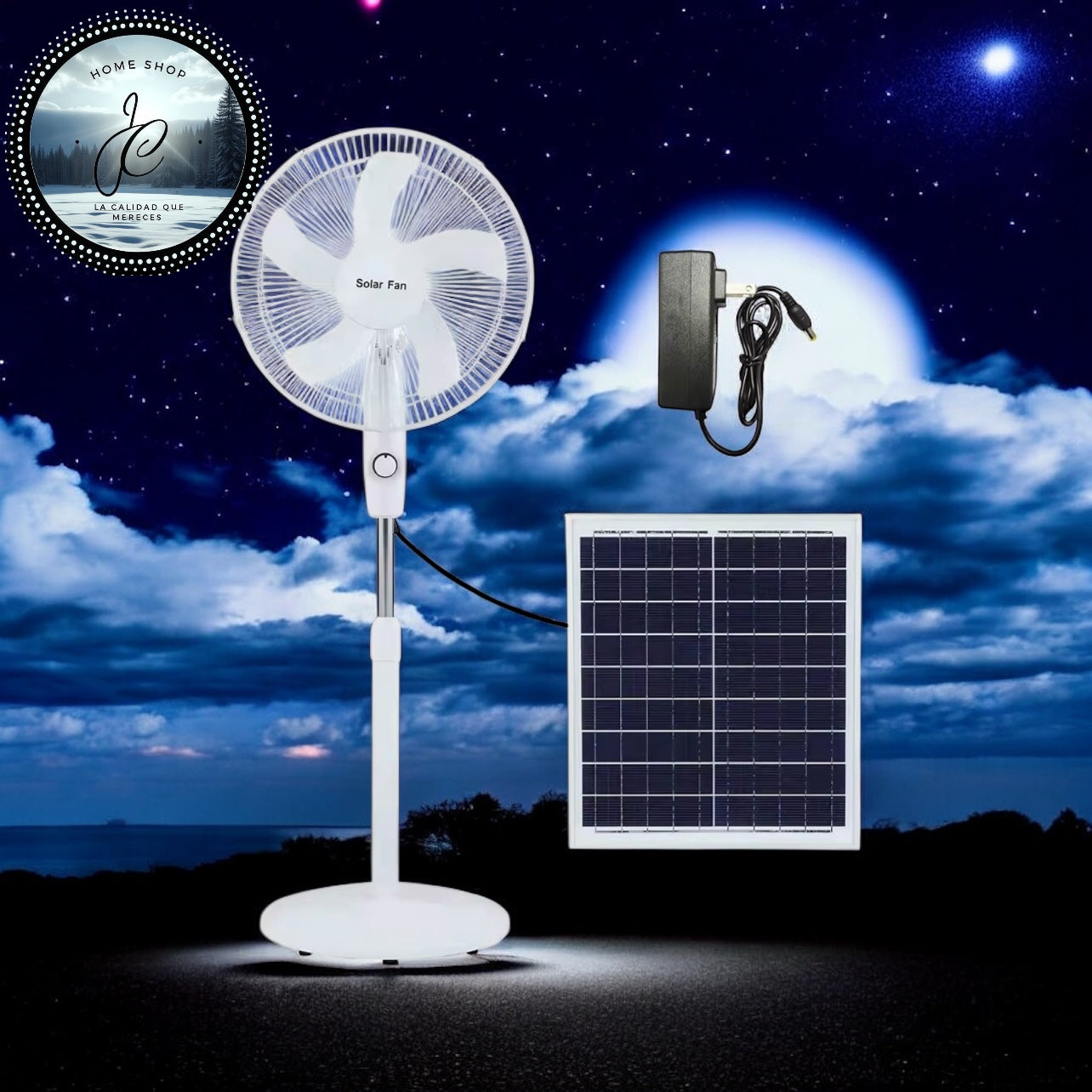 ABANICO SOLAR RECARGABLE DE 16 PULGADAS MD-12103