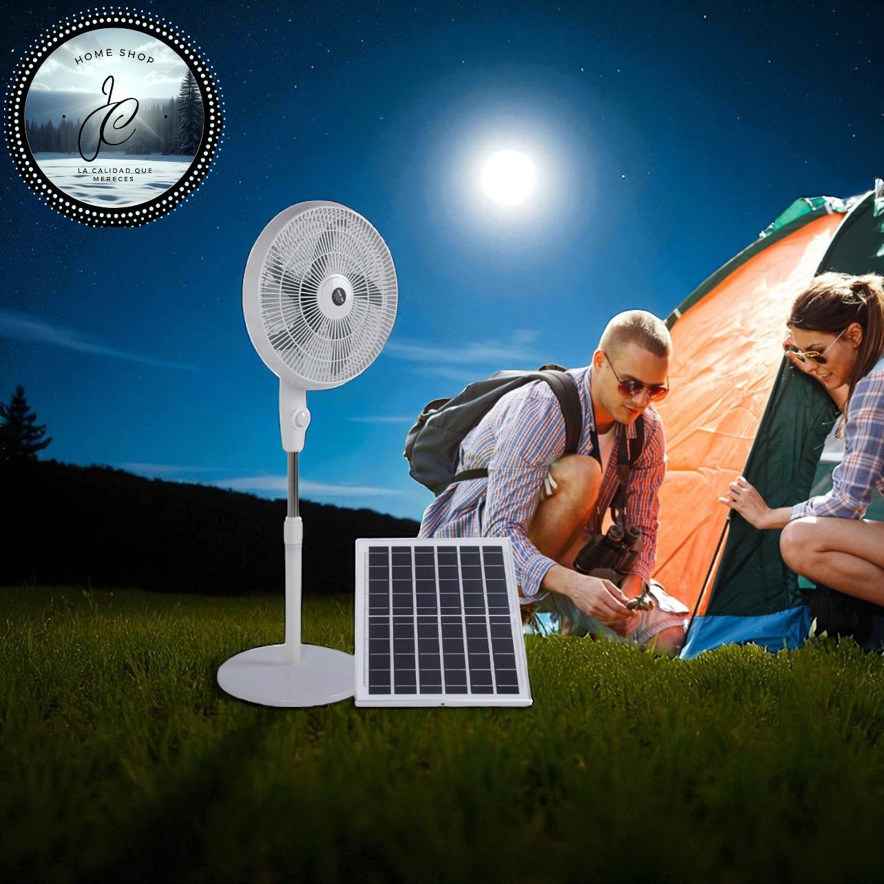 ABANICO SOLAR RECARGABLE DE 16 PULGADAS MD-12103