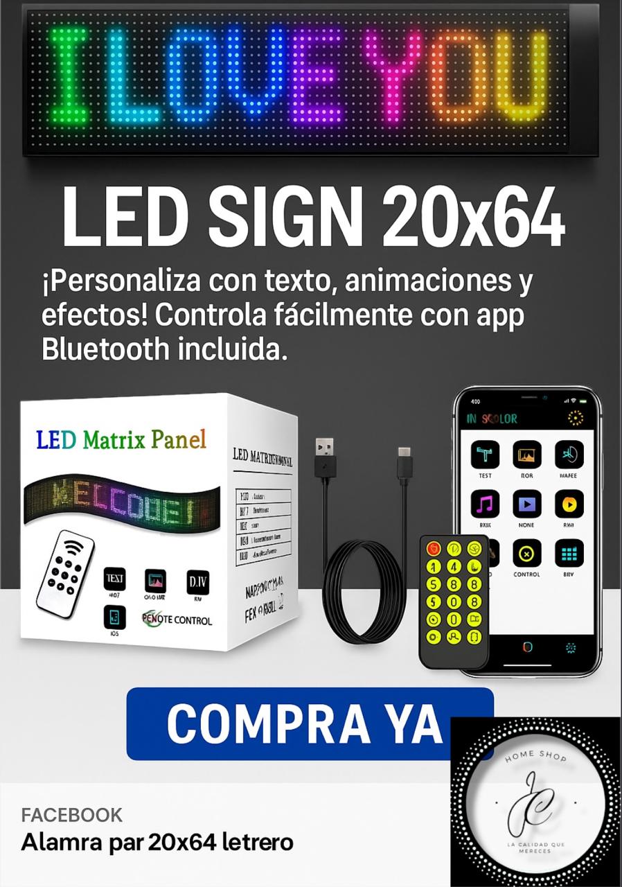 LETRERO LED 20X64