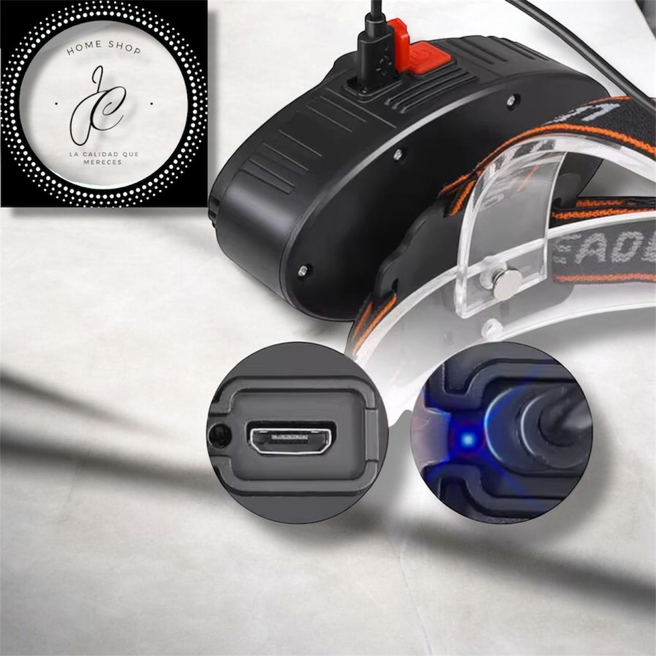 LINTERNA LED DE CABEZA RECARGABLE