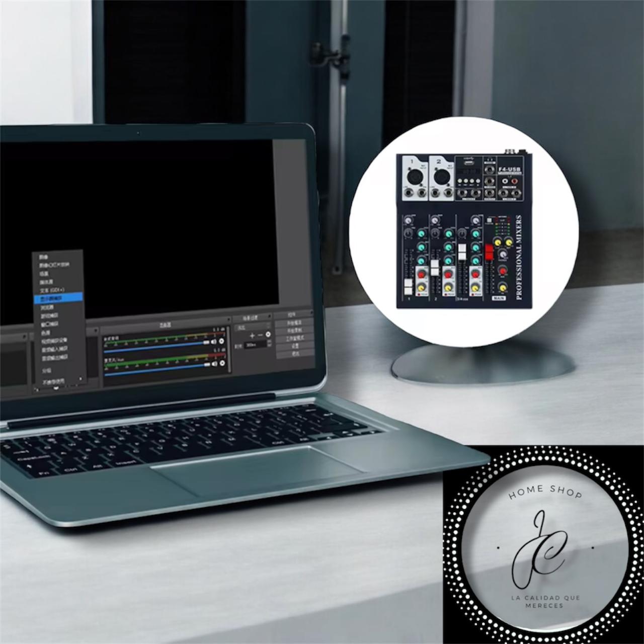 MEZCLADOR DE AUDIO 4 CANALES MIXER F4-USB MD-10723