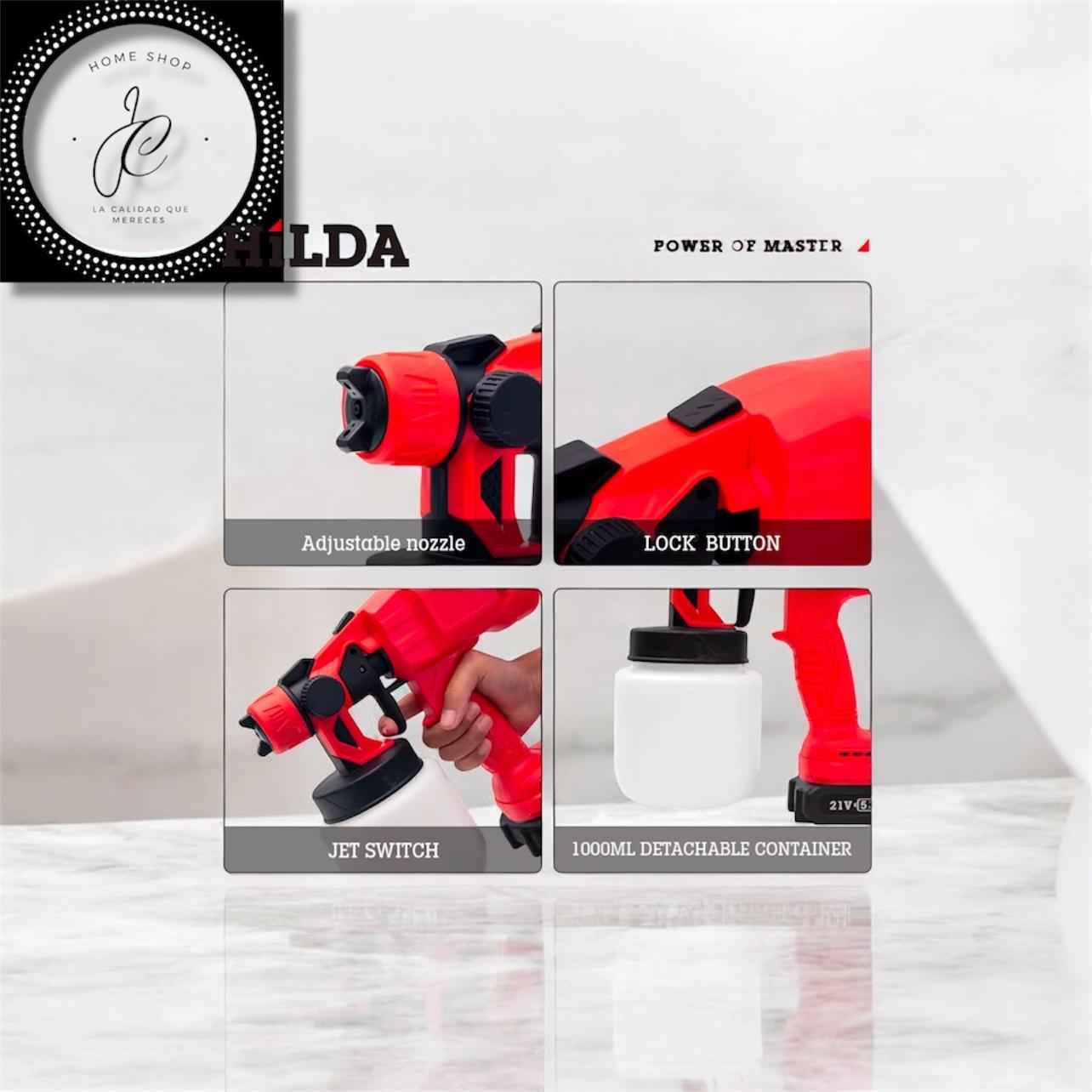 PISTOLA DE PINTURA ROJA 2 BATERIAS 48V