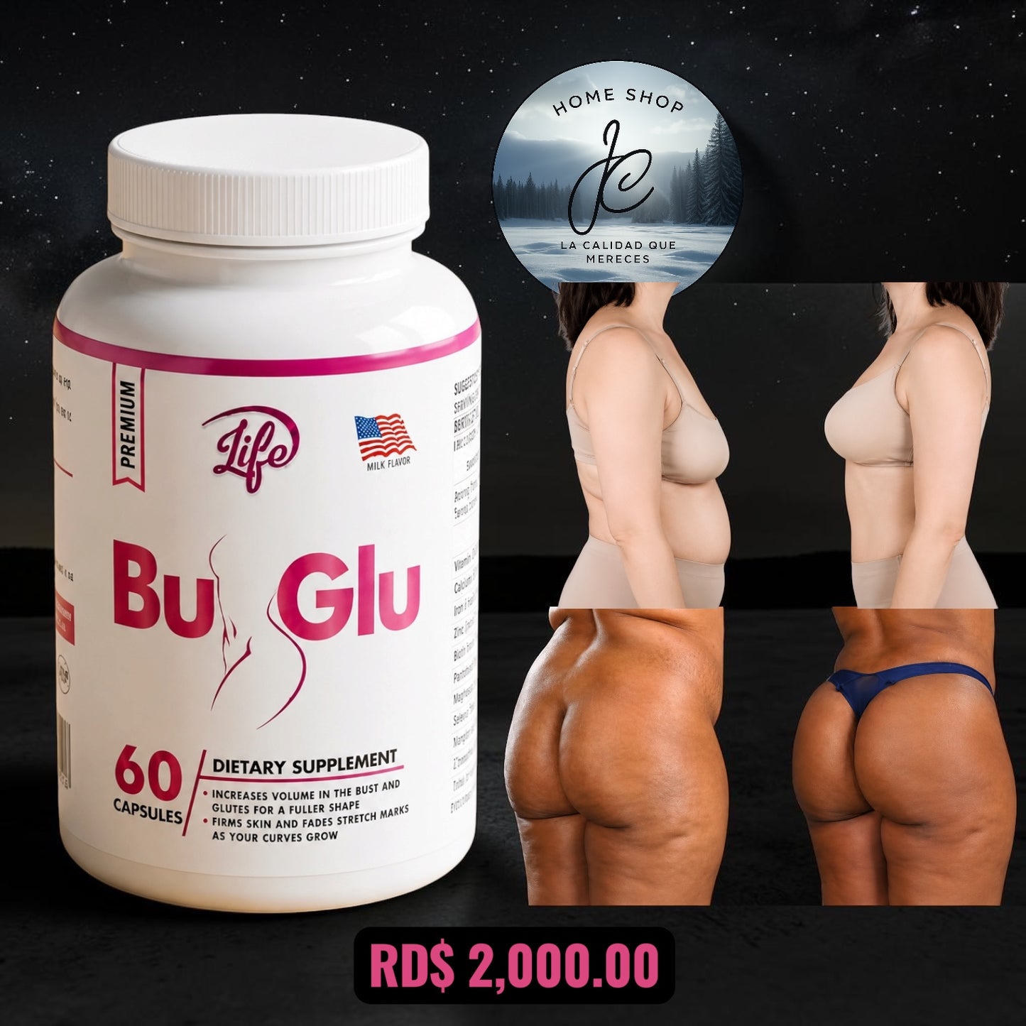 🌸BU-GLU REFUERZA BUSTO Y GLÚTEO X 60 CÁPSULAS🌸