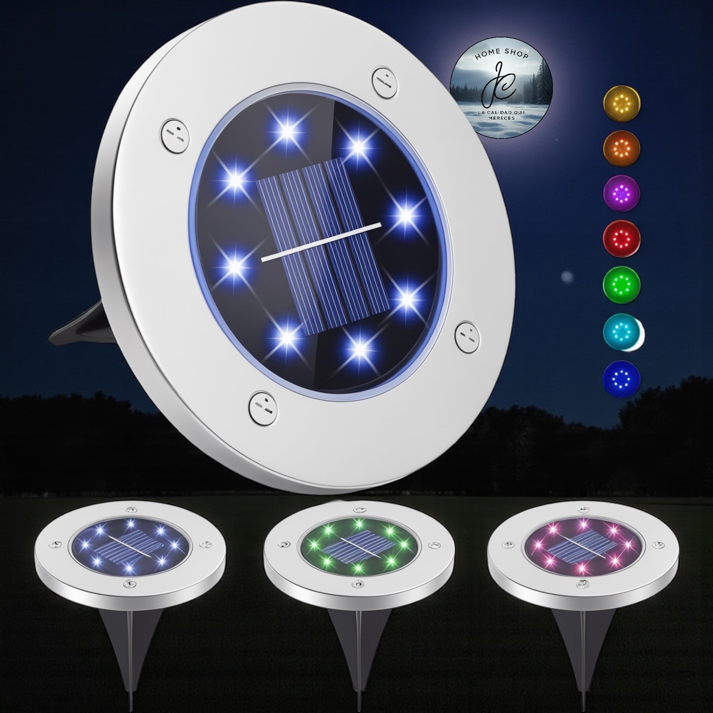 SET DE 4 LUCES LED PARA JARDÍN CON PANEL SOLAR SL-600