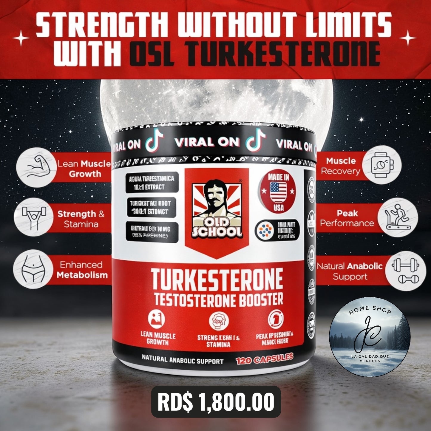 TURKESTERONE (TESTOSTERONA) X 120 CÁPSULAS