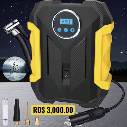 COMPRESOR DE AIRE DIGITAL PARA COCHE AUTO BOMBA INFLADORA PORTÁTIL