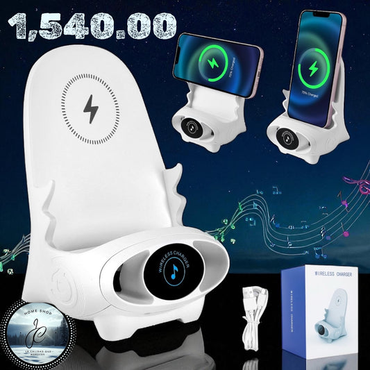 CARGADOR INALÁMBRICO 3 EN 1 PARA TELÉFONO Y TABLETA 15 W CON SOPORTE PARA TELÉFONO Y ALTAVOZ, ESTACIÓN DE CARGA MULTIUSOS