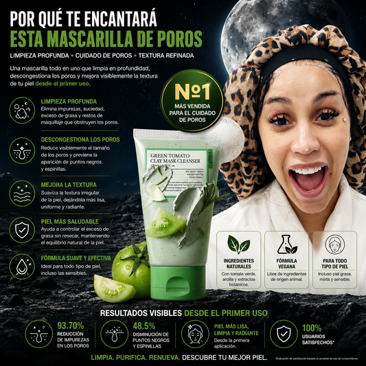 MASCARILLA FACIAL DETOX LIMPIADORA DE POROS, REMOVEDORA DE PUNTOS NEGROS, CONTROL DE GRASA Y ELIMINA IMPUREZAS