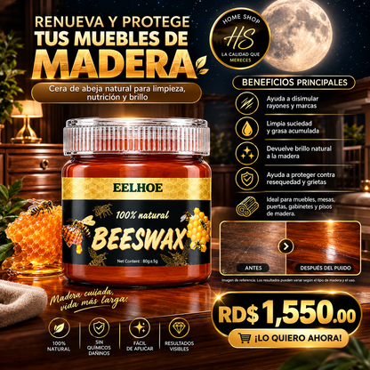 2X1 CERA BEESWAX MUEBLE BRILLO, REVIVIDOR MADERA (ROBLE)