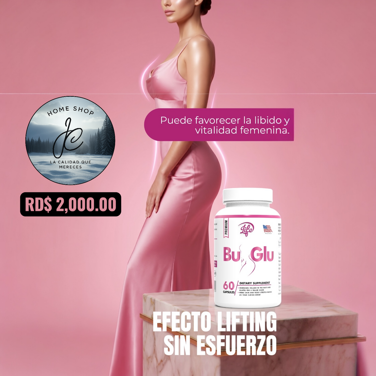 🌸BU-GLU REFUERZA BUSTO Y GLÚTEO X 60 CÁPSULAS🌸