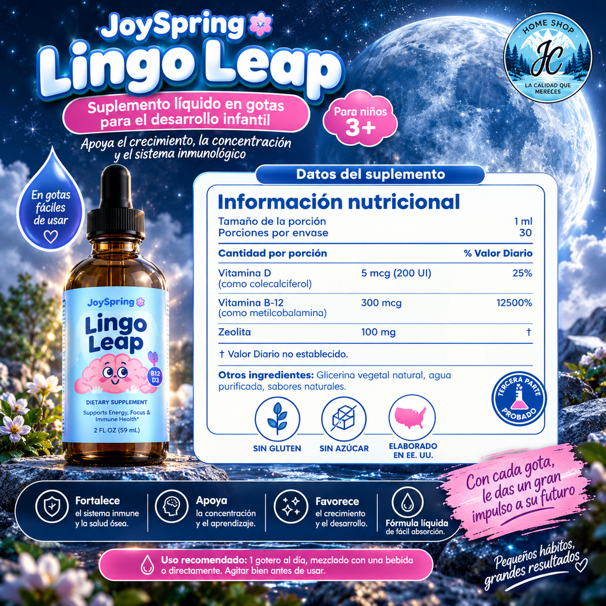 LINGOLEAP SOPORTE PARA LA SALUD COGNITIVA EN NIÑOS (30 ML)