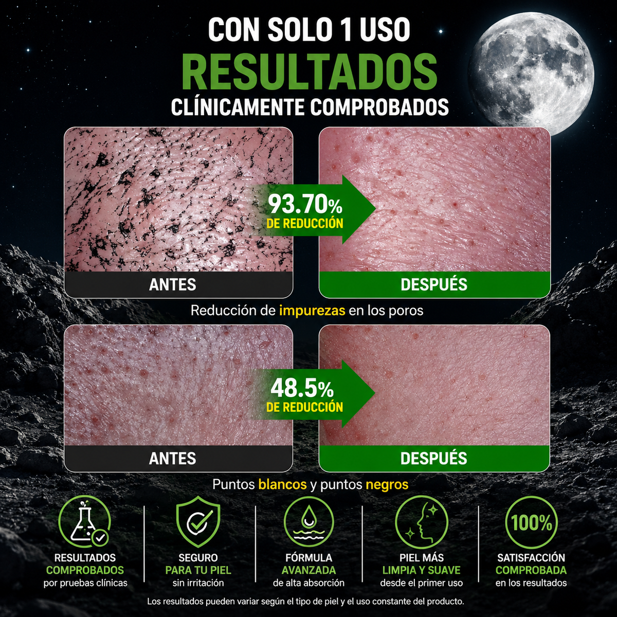 MASCARILLA FACIAL DETOX LIMPIADORA DE POROS, REMOVEDORA DE PUNTOS NEGROS, CONTROL DE GRASA Y ELIMINA IMPUREZAS