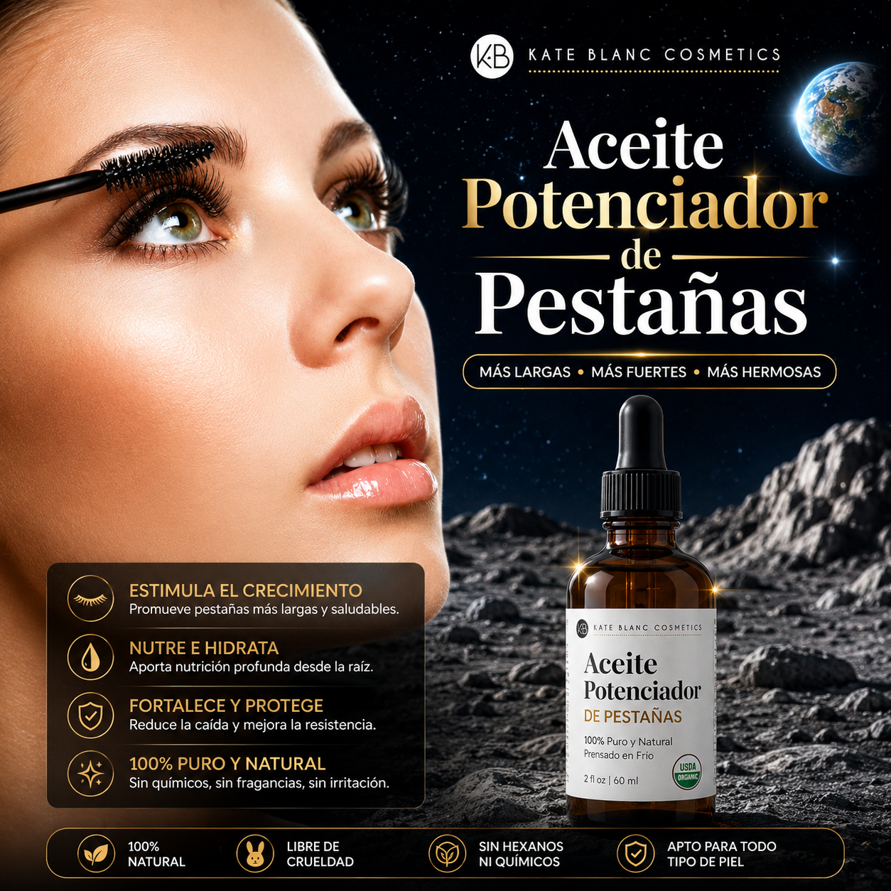 ACEITE DE RICINO / CASTOR OIL ORGÁNICO PREMIUM – 100% PURO, PRENSADO EN FRÍO PARA CABELLO, PESTAÑAS, CEJAS Y PIEL