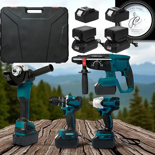 SET DE HERRAMIENTAS 5 PZ (ROTOMARTILLO, MINITALADRO, TALADRO DE IMPACTO Y PULIDOR)