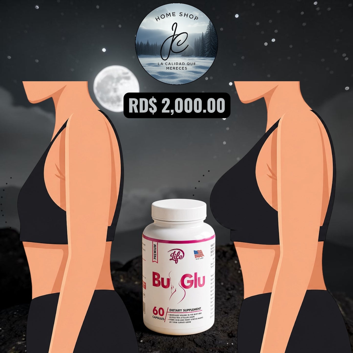 🌸BU-GLU REFUERZA BUSTO Y GLÚTEO X 60 CÁPSULAS🌸