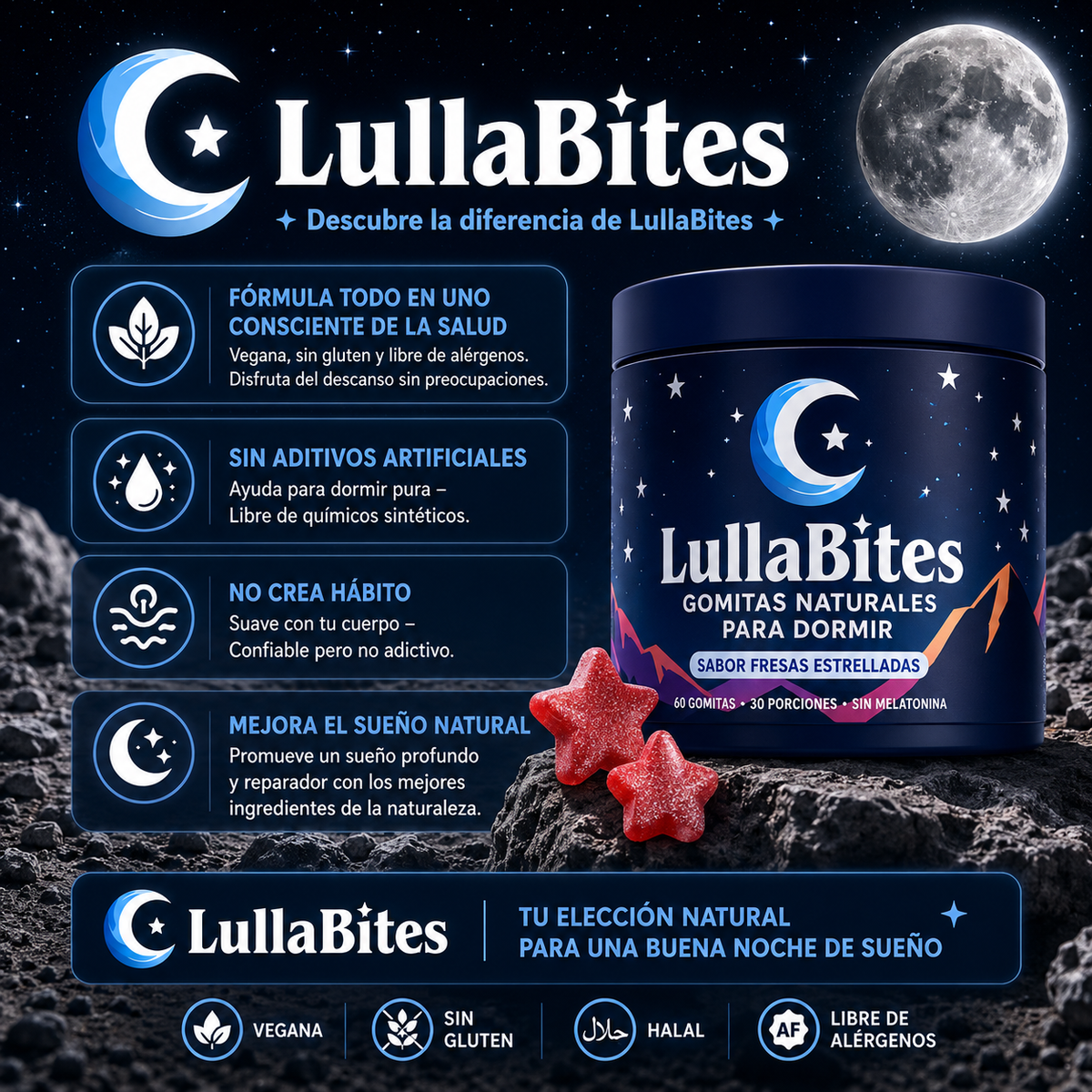 GOMITAS PARA DORMIR (LULLABITES ANTI-INSOMNIO SIN MELATONINA)