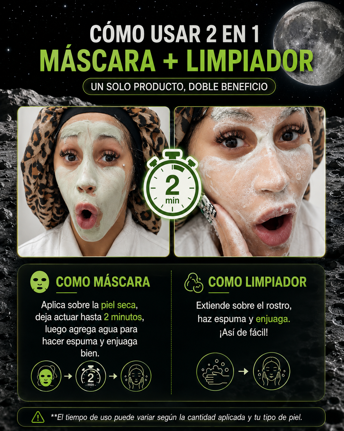 MASCARILLA FACIAL DETOX LIMPIADORA DE POROS, REMOVEDORA DE PUNTOS NEGROS, CONTROL DE GRASA Y ELIMINA IMPUREZAS