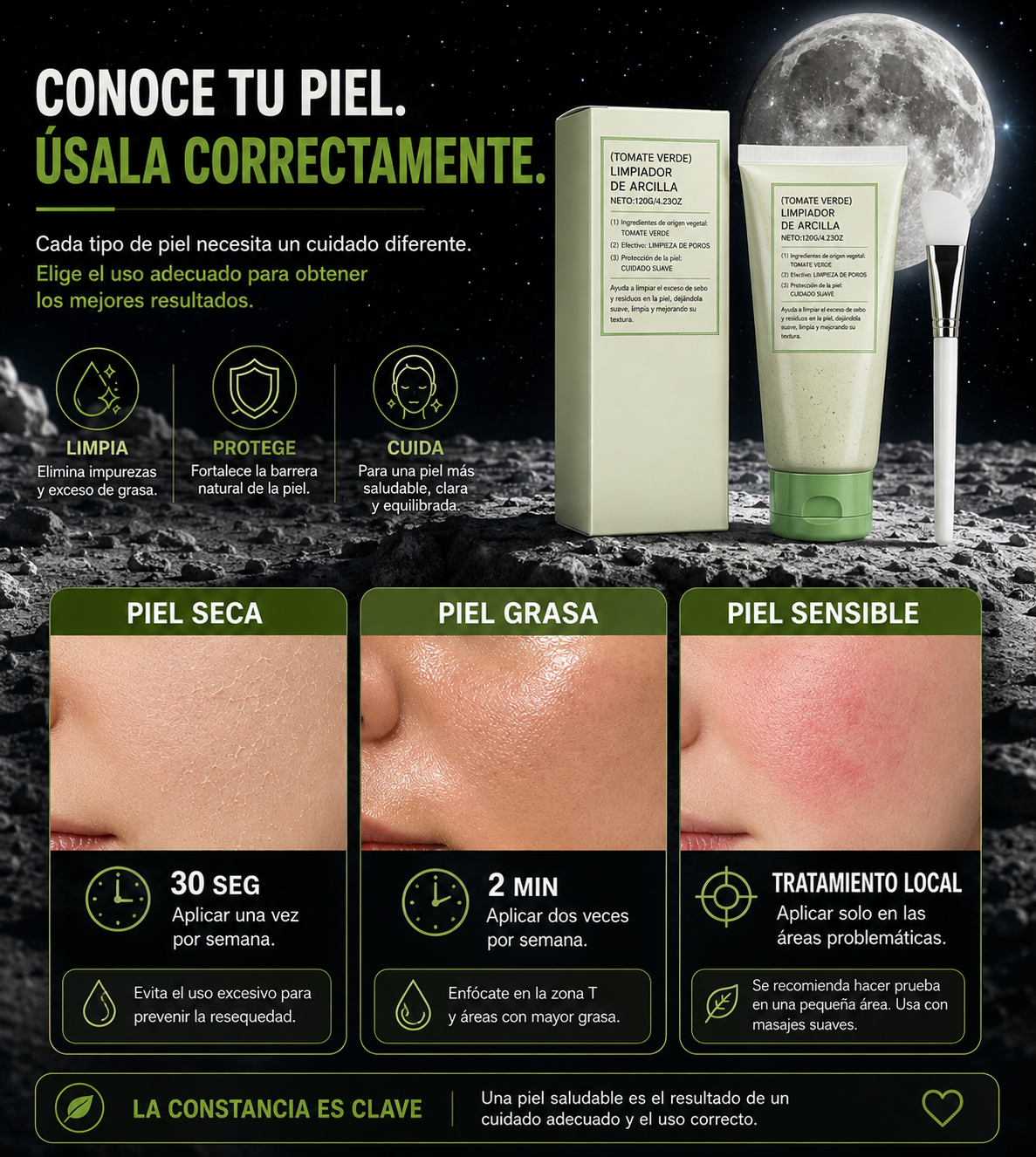 MASCARILLA FACIAL DETOX LIMPIADORA DE POROS, REMOVEDORA DE PUNTOS NEGROS, CONTROL DE GRASA Y ELIMINA IMPUREZAS