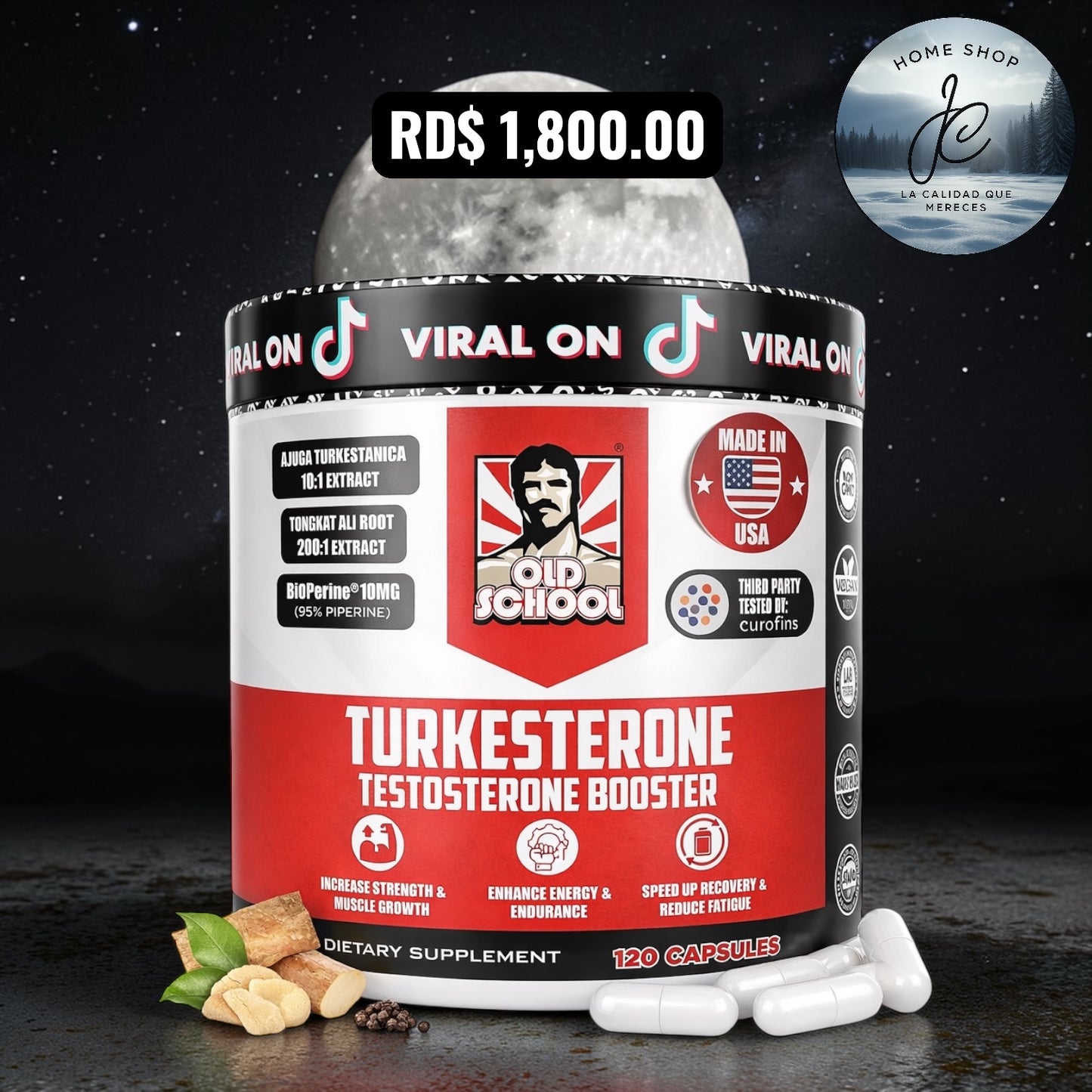 TURKESTERONE (TESTOSTERONA) X 120 CÁPSULAS