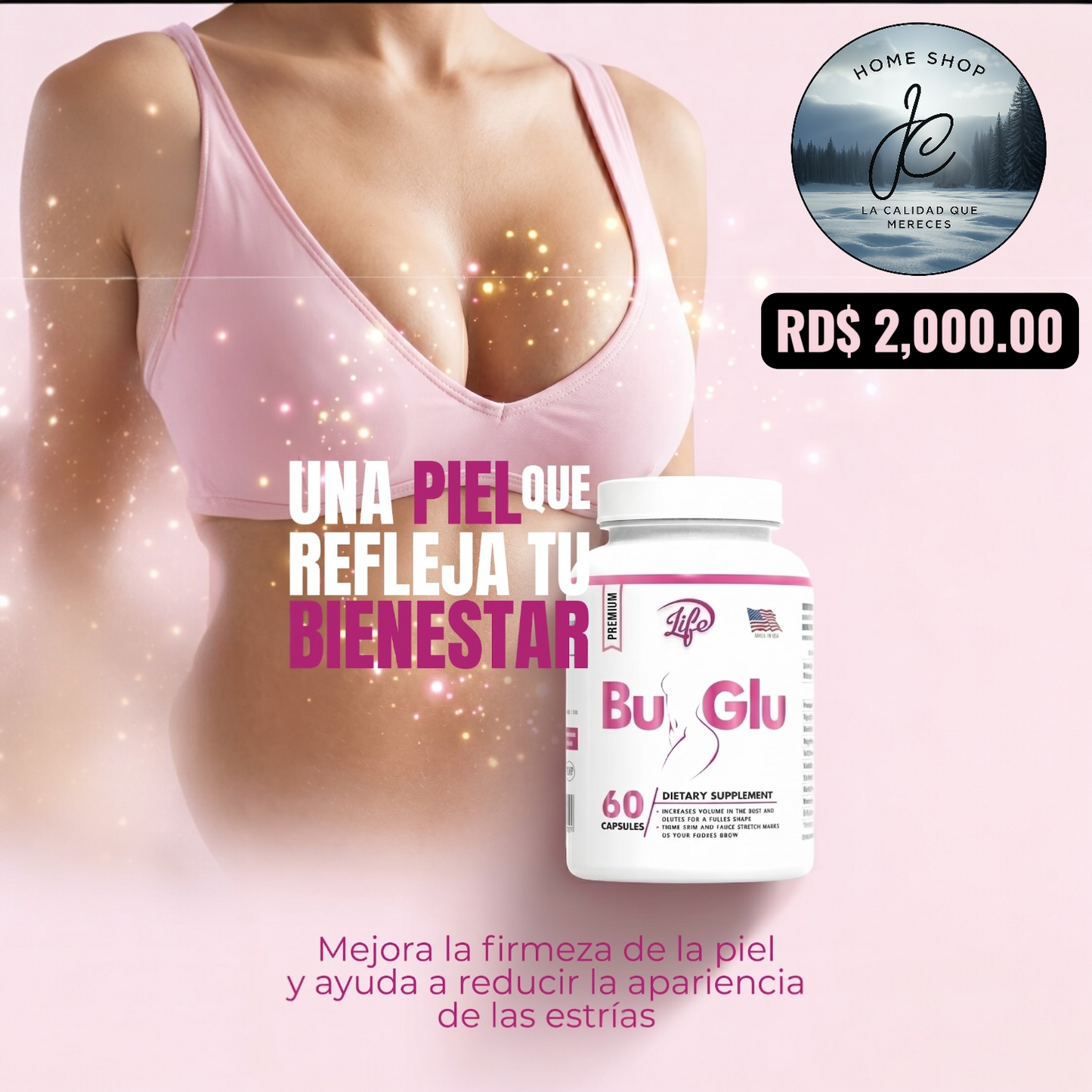 🌸BU-GLU REFUERZA BUSTO Y GLÚTEO X 60 CÁPSULAS🌸