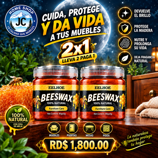 2X1 CERA BEESWAX MUEBLE BRILLO, REVIVIDOR MADERA