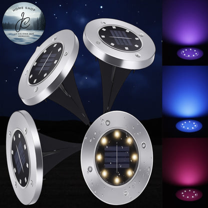 SET DE 4 LUCES LED PARA JARDÍN CON PANEL SOLAR SL-600