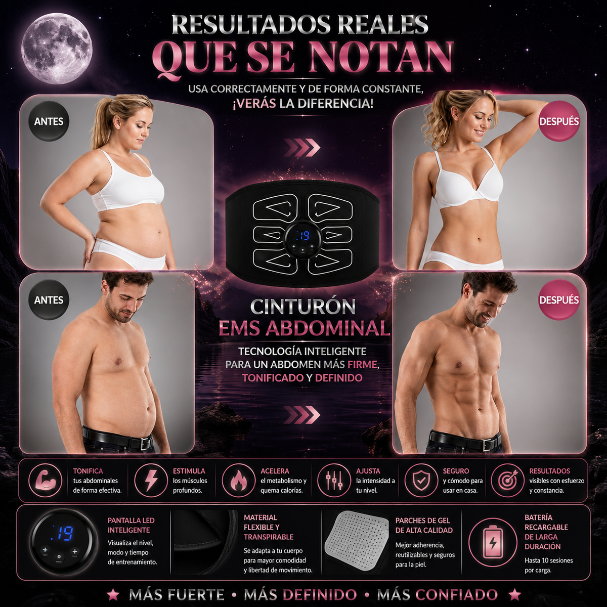 FAJA ELECTRO ESTIMULADORA PARA EJERCITAR TUS MÚSCULOS