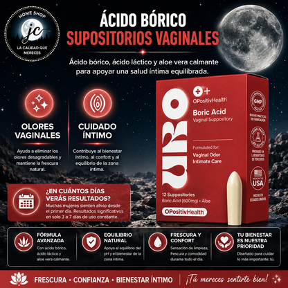 URO: ÓVULO DE ÁCIDO BÓRICO - 12 UNIDADES POR CAJITA