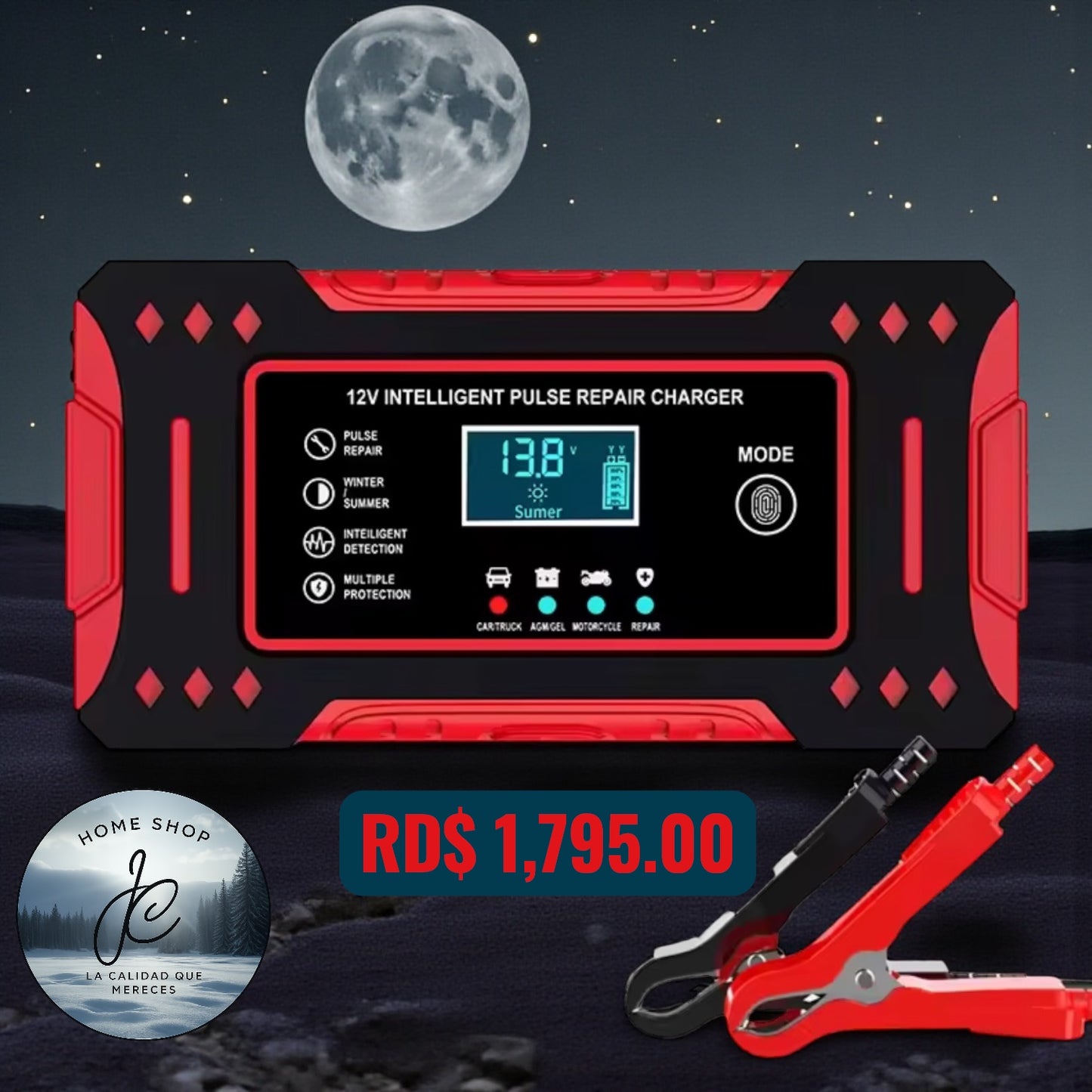 JUMPER CARGADOR DE BATERÍA INTELIGENTE 12 V