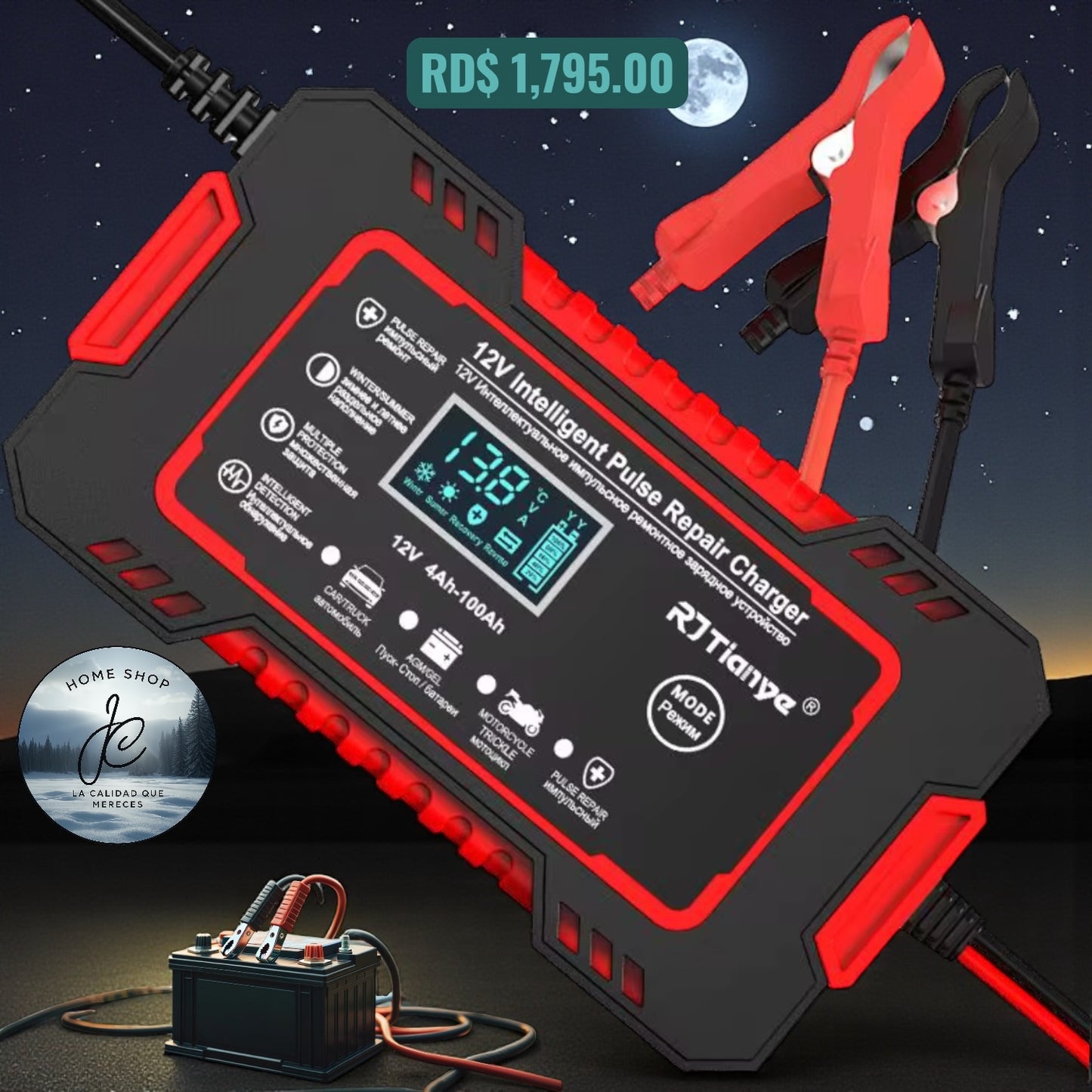 JUMPER CARGADOR DE BATERÍA INTELIGENTE 12 V